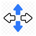 Crossroad Arrows Multi Direction Approach Icon