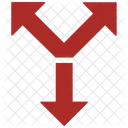 Crossroad Y Intersection Arrow Icon