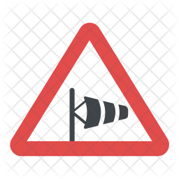 Crosswind Sign Icon