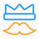 Crown King Moustache Icon