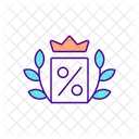 Crown And Discount Sign  Icon