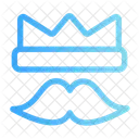 Crown King Moustache Icon