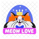 Crowned Cat Feline Pet Icon