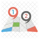 Crumpled Map Navigation Map Icon