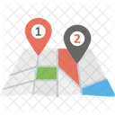 Crumpled Map Direction Gps Icon