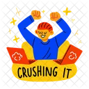 Crushing It Frustrated Typography Icon