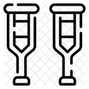 Crutches Sticks Support Icon