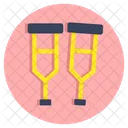 Crutches Walking Sticks Medical Apparatus Icon