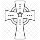 Icono De Linea Delgada Cruz Celta Icono
