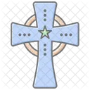 Icono De Color Lineal Cruz Celta Icono