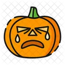 Crying Pumpkin Halloween Icon