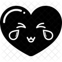Set Dark Heart Emoji Icon Icon