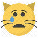泣いている猫の顔  アイコン