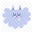 Crying cat face cartoon clipart  Icon