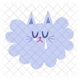 Crying cat face cartoon clipart  Icon