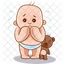 Crying Child And Teddy  Icon