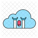 Crying Cloud Cry Cloud Emoji Icon