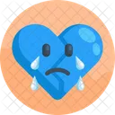 Heart Broken Crying Heart Sad Icon