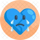 Heart Broken Crying Heart Sad Icône
