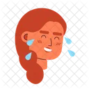 Crying laughing tears woman  Icon