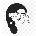 Crying laughing tears woman  Icon