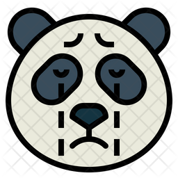 Crying Panda Icon - Download in Colored Outline Style