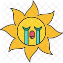 Crying Sun Crying Face Emoticon Icon