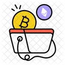 Bitcoin Bucket Crypto Cart Bitcoin Cart Icône