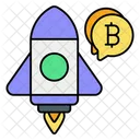 Crypto Lunch Launch Rocket Icon