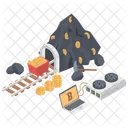 Crypto Mining Bitcoin Mining Blockchain Icon