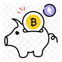 Crypto Savings Bitcoin Savings Piggy Bank Icône