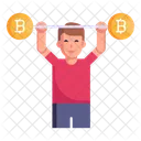 Bitcoin Crypto Strength Blockchain Icon