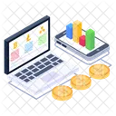 Online Business Business Display Online Analytics Icône
