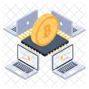 Blockchain Network Cryptocurrencies Network Bitcoin Network Icône