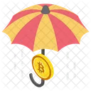 Cryptocurrency Insurance Bitcoin Insurance Bitcoin And Umbrella Icon