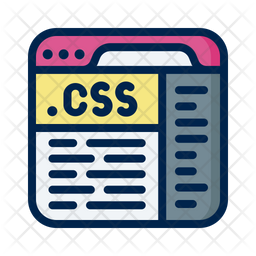 Css Code Icon - Download in Colored Outline Style