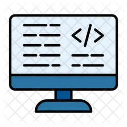 Css Code Icon - Download in Colored Outline Style