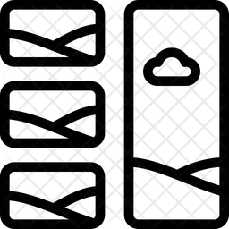 Cuadrícula de imagen de triple fila izquierda  Icono