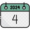 Cuarto Calendario 2024 Icono