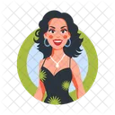 Cuban Singer Woman Character Icon