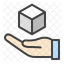 Cube on hand  Icon
