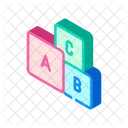 Letters Cubes Isometric Icon