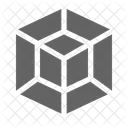 D Cubo Modelo Ícone