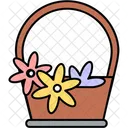 Cubo de flores  Icono