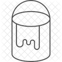 Cubo De Pintura De Borde Fino Icono