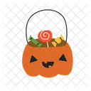 Cubo De Truco O Trato Cubo De Dulces De Halloween Contenedor Espeluznante Icon