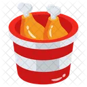 Cubo De Muslos Bocadillo Pollo Icono