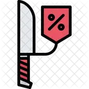 Cuchillo de descuento  Icono