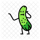 Cucumber Character Vegetable Face Icon