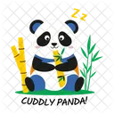 Cuddly Panda Eating Animal Icon